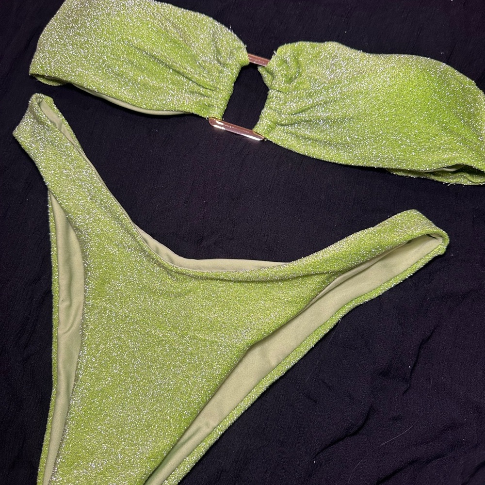 Green Glitter Bikini Set